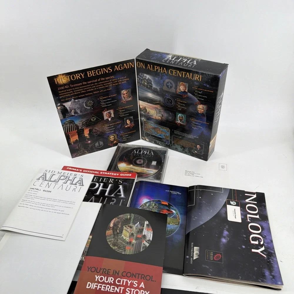 Sid Meier's Alpha Centauri (PC, 1999! PDF Open Box Complete